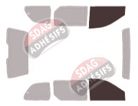 Gabarit vitrage - kit vitres avant - Dodge Caravan (3) H 5 portes (1996 - 2001)