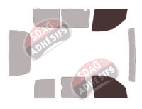 Gabarit vitrage - kit vitres avant - Renault Kangoo (1) 4 portes (1997 - 2008) Gabarit vitrage - kit vitres avant - Renault Kangoo (1) 4 portes (1997 - 2008)