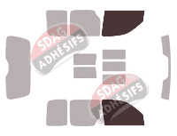 Gabarit vitrage - kit vitres avant - Citroën Berlingo (1) 5 portes (1996 - 2008) Gabarit vitrage - kit vitres avant - Citroën Berlingo (1) 5 portes (1996 - 2008)