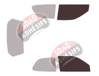 Gabarit vitrage - kit vitres avant - Fiat Palio (2) 3 portes (2009 - 2018)