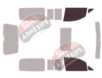 Gabarit vitrage - kit vitres avant - Volkswagen Caddy (4) Maxi 5 portes (2016 - 2020)
