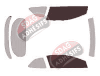 Gabarit vitrage - kit vitres avant - Honda Civic (8) 3 portes (2006 - 2013) Gabarit vitrage - kit vitres avant - Honda Civic (8) 3 portes (2006 - 2013)