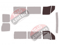 Gabarit vitrage - kit vitres avant - Nissan Interstar (1) Court 5 portes (1997 - 2011) Gabarit vitrage - kit vitres avant - Nissan Interstar (1) Court 5 portes (1997 - 2011)