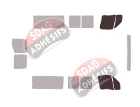 Gabarit vitrage - kit vitres avant - Nissan Interstar (1) Moyen 5 portes (1997 - 2011) Gabarit vitrage - kit vitres avant - Nissan Interstar (1) Moyen 5 portes (1997 - 2011)