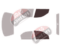 Gabarit vitrage - kit vitres avant - Daewoo Nubira (1) Berline 4 portes (1997 - 2003)