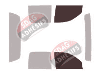 Gabarit vitrage - kit vitres avant - Mitsubishi Raider (1) Crew Cab Pick-up 4 portes (2005 - 2010)