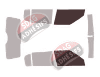 Gabarit vitrage - kit vitres avant - Skoda Fabia (2) 5 portes (2007 - 2014)