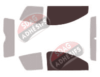 Gabarit vitrage - kit vitres avant - MicroCar M-Go 3 portes (2008 - 2015)