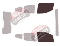 Gabarit vitrage - kit vitres avant - Fiat Qubo (1) Fiorino 5 portes (depuis 2008)