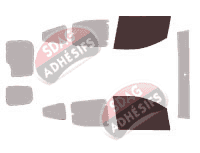 Gabarit vitrage - kit vitres avant - Peugeot Bipper (1) 6 portes (depuis 2008)
