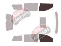 Gabarit vitrage - kit vitres avant - Chrysler Town & Country Court 5 portes (2008 - 2016)