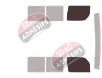 Gabarit vitrage - kit vitres avant - Dodge Van Cirgo 4 portes (1990 - 2004)