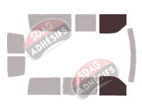 Gabarit vitrage - kit vitres avant - Gmc Savana Van 6 portes (1996 - 2009)