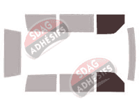 Gabarit vitrage - kit vitres avant - Gmc Safari Long 5 portes (1985 - 2005)