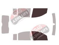 Gabarit vitrage - kit vitres avant - Fiat Panda (2) 5 portes (2003 - 2012)