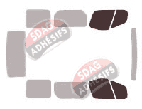 Gabarit vitrage - kit vitres avant - Nissan PrimaStar (1) Court 4 portes (2002 - 2015)