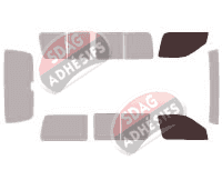 Gabarit vitrage - kit vitres avant - Toyota Hiace (4) 4 portes (1995 - 2006)