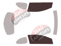 Gabarit vitrage - kit vitres avant - Mazda Demio (3) 3 portes (2008 - 2015)
