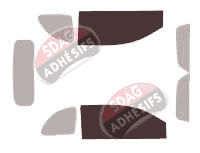 Gabarit vitrage - kit vitres avant - Fiat 500 (1) Cabriolet 2 portes (depuis 2009)