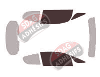 Gabarit vitrage - kit vitres avant - Mitsubishi Colt (8) Phase 2 3 portes (2009 - 2012)
