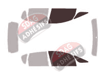 Gabarit vitrage - kit vitres avant - Mitsubishi Colt (6) Phase 2 5 portes (2009 - 2012)