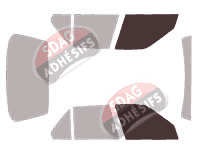 Gabarit vitrage - kit vitres avant - Renault R 19 (1) Chamade Berline 4 portes (1988 - 1999)
