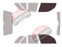 Gabarit vitrage - kit vitres avant - Fiat Tipo (2) 5 portes (1988 - 1996)