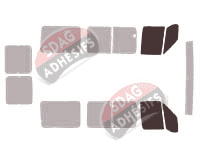 Gabarit vitrage - kit vitres avant - Peugeot Boxer (1) 5 portes (1994 - 2006) Gabarit vitrage - kit vitres avant - Peugeot Boxer (1) 5 portes (1994 - 2006)