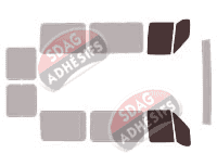 Gabarit vitrage - kit vitres avant - Peugeot Boxer (1) 5 portes (1994 - 2006) Gabarit vitrage - kit vitres avant - Peugeot Boxer (1) 5 portes (1994 - 2006)