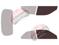 Gabarit vitrage - kit vitres avant - Honda Civic (6) 3 portes (1996 - 2001) Gabarit vitrage - kit vitres avant - Honda Civic (6) 3 portes (1996 - 2001)