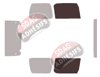 Gabarit vitrage - kit vitres avant - Jeep Wrangler (2) 3 portes (1996 - 2006)