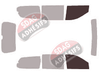 Gabarit vitrage - kit vitres avant - Kia Sedona (2) 5 portes (2006 - 2014)
