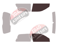 Gabarit vitrage - kit vitres avant - Lancia Ypsilon (1) 3 portes (1996 - 2003)
