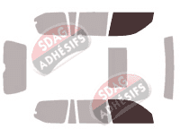 Gabarit vitrage - kit vitres avant - Lexus GX (1) 5 portes (2001 - 2009)