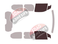 Gabarit vitrage - kit vitres avant - Peugeot Rifter (1) Long 5-6 portes (depuis 2018)
