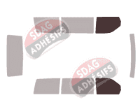 Gabarit vitrage - kit vitres avant - Mercedes-Benz Vito / EQV (1) 4 portes (1996 - 2003) Gabarit vitrage - kit vitres avant - Mercedes-Benz Vito / EQV (1) 4 portes (1996 - 2003)