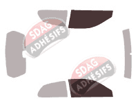 Gabarit vitrage - kit vitres avant - Mitsubishi Colt (5) 3 portes (1996 - 2004) Gabarit vitrage - kit vitres avant - Mitsubishi Colt (5) 3 portes (1996 - 2004)