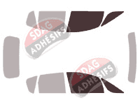 Gabarit vitrage - kit vitres avant - Mitsubishi Colt (6) 5 portes (2004 - 2009)