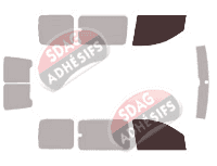 Gabarit vitrage - kit vitres avant - Opel Combo (B) 6 portes (2001 - 2011)