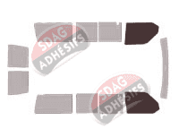 Gabarit vitrage - kit vitres avant - Volkswagen Transporter T4 (4) Court 5 portes (1990 - 2003)