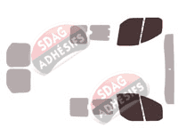 Gabarit vitrage - kit vitres avant - Ford Custom Transit (1) Utilitaire 6 portes (2014 - 2023)