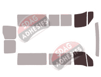 Gabarit vitrage - kit vitres avant - Iveco Daily (3) Moyen 5 portes (1999 - 2014)