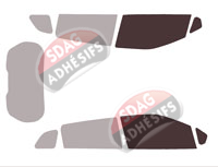 Gabarit vitrage - kit vitres avant - Kandi K23 (1) 5 portes (depuis 2020)