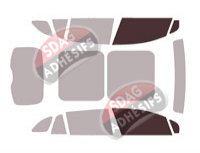 Gabarit vitrage - kit vitres avant - Mercedes-Benz EQS (1) 5 portes (depuis 2022)