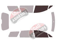 Gabarit vitrage - kit vitres avant - Mitsubishi Grandis (1) 5 portes (2003 - 2011)