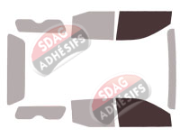 Gabarit vitrage - kit vitres avant - Renault Alaskan (1) Hard Top 5 portes (depuis 2017)