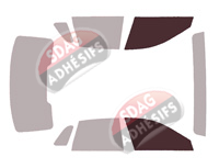 Gabarit vitrage - kit vitres avant - Rolls Ghost (2) Berline 4 portes (depuis 2020)