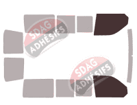 Gabarit vitrage - kit vitres avant - Volkswagen Transporter T6 (6) Court 6 portes (depuis 2016)