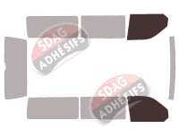 Gabarit vitrage - kit vitres avant - Volkswagen Transporter T6 (6) Long 4 portes (depuis 2015)