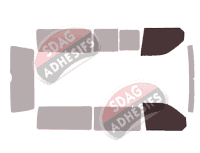 Gabarit vitrage - kit vitres avant - Volkswagen Transporter T6 (6) Long 4 portes (depuis 2015)